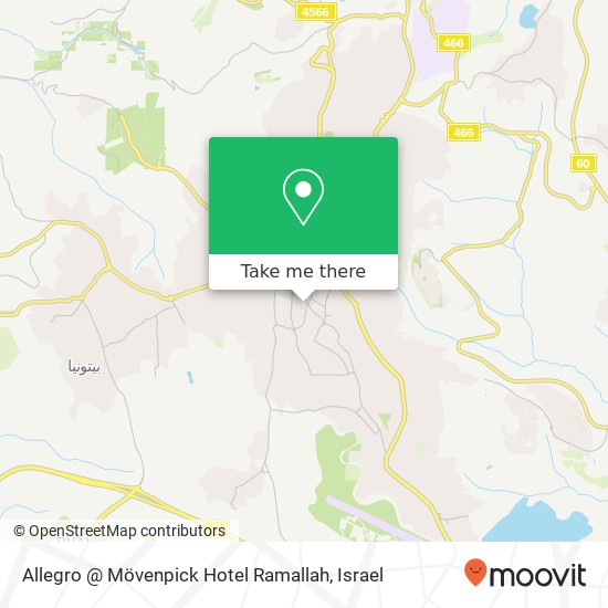 Карта Allegro @ Mövenpick Hotel Ramallah