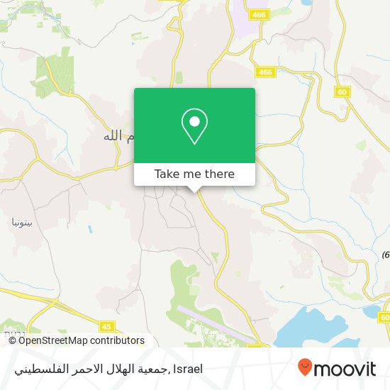 جمعية الهلال الاحمر الفلسطيني map