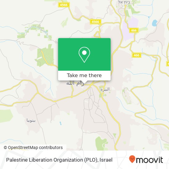 Карта Palestine Liberation Organization (PLO)