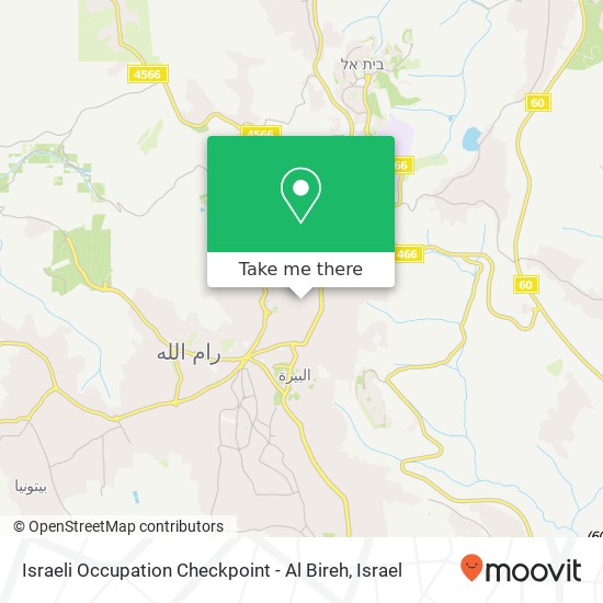 Israeli Occupation Checkpoint - Al Bireh map