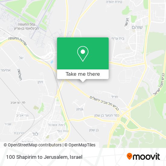 100 Shapirim to Jerusalem map