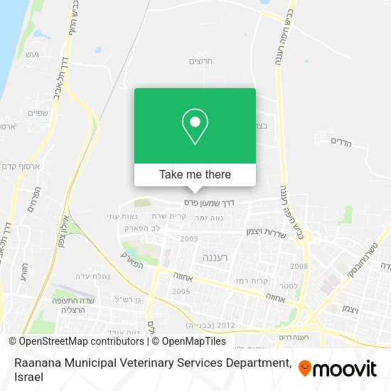 Карта Raanana Municipal Veterinary Services Department