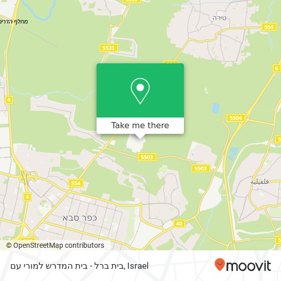 Карта בית ברל ‏-‏ בית המדרש למורי עם