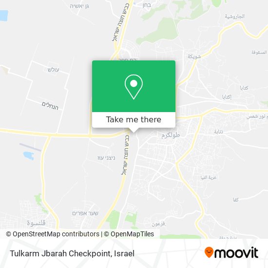 Tulkarm Jbarah Checkpoint map