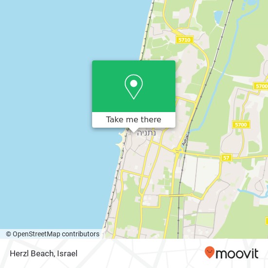 Herzl Beach map