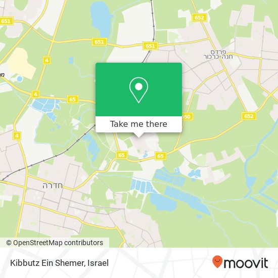 Kibbutz Ein Shemer map