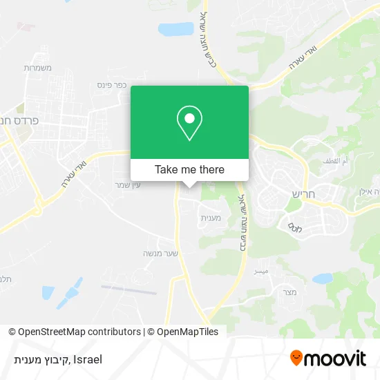Карта קיבוץ מענית