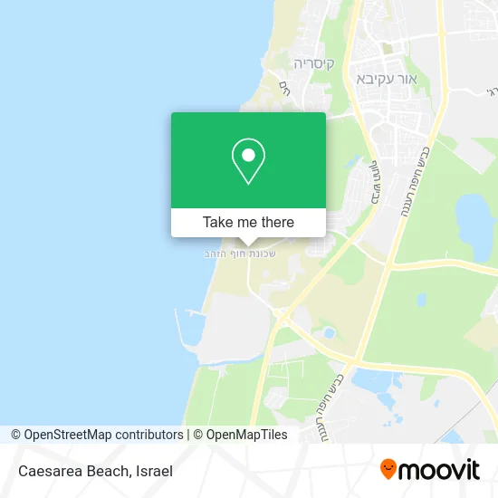Caesarea Beach map