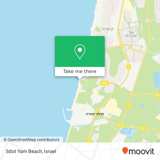 Sdot Yam Beach map