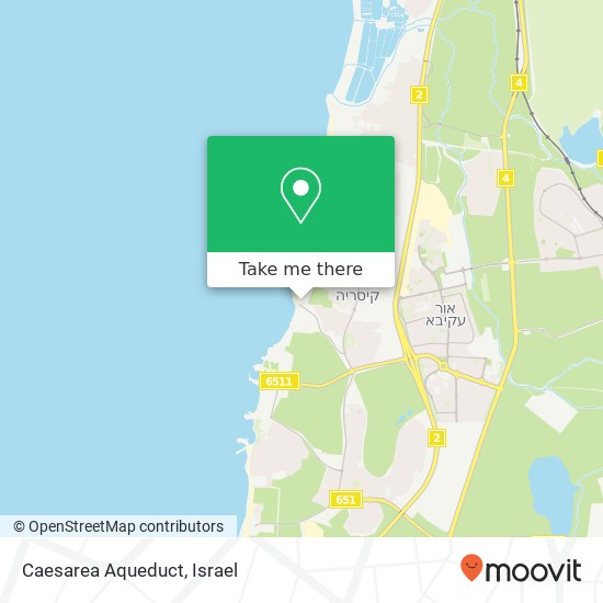 Caesarea Aqueduct map