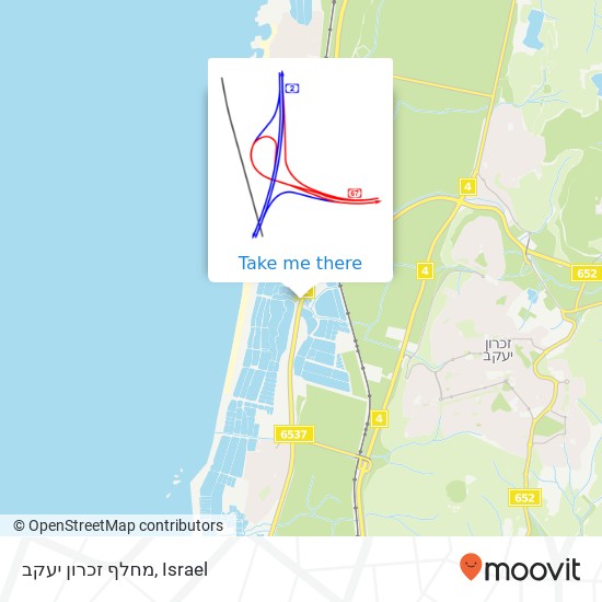 מחלף זכרון יעקב map