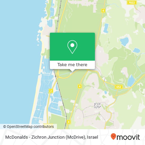 Карта McDonalds - Zichron Junction (McDrive)
