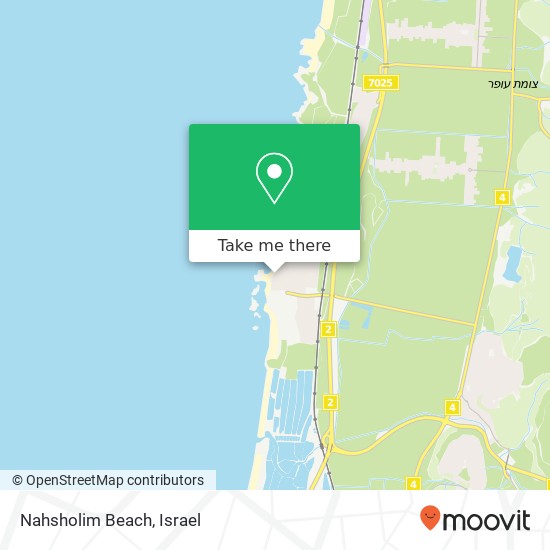 Nahsholim Beach map