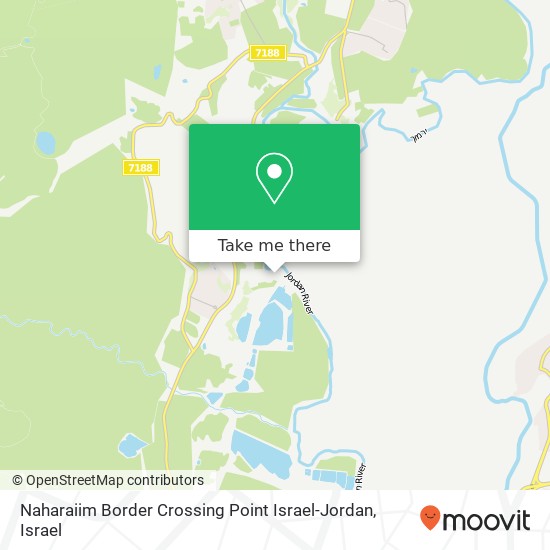 Naharaiim Border Crossing Point Israel-Jordan map