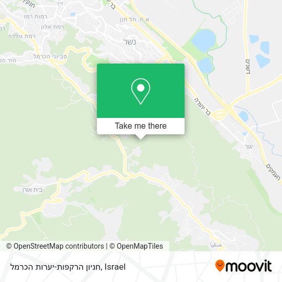 חניון הרקפות-יערות הכרמל map