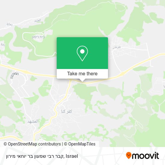 קבר רבי שמעון בר יוחאי  מירון map
