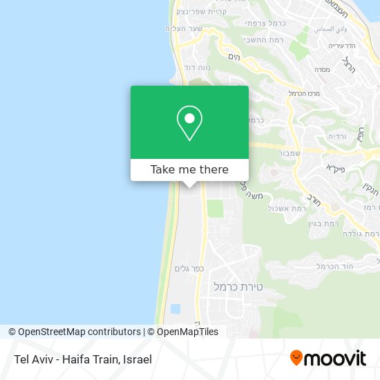 Tel Aviv - Haifa Train map
