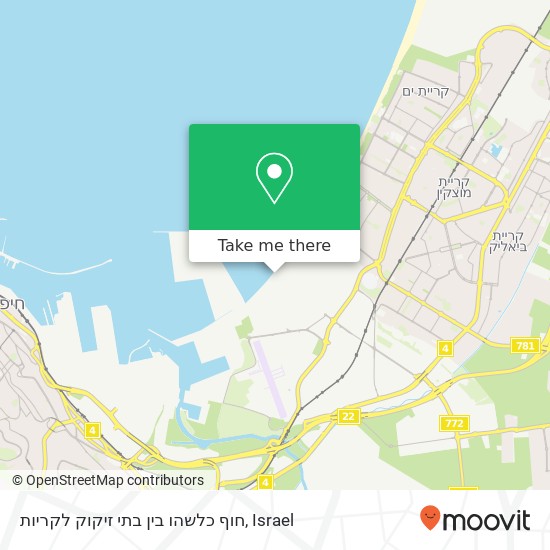 חוף כלשהו בין בתי זיקוק לקריות map