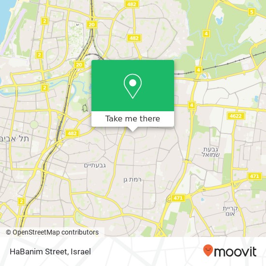 Карта HaBanim Street