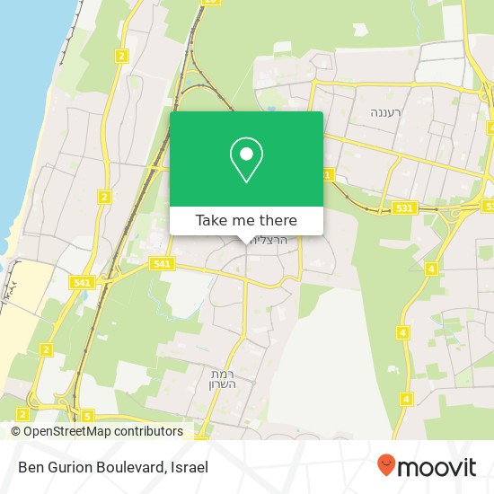 Ben Gurion Boulevard map