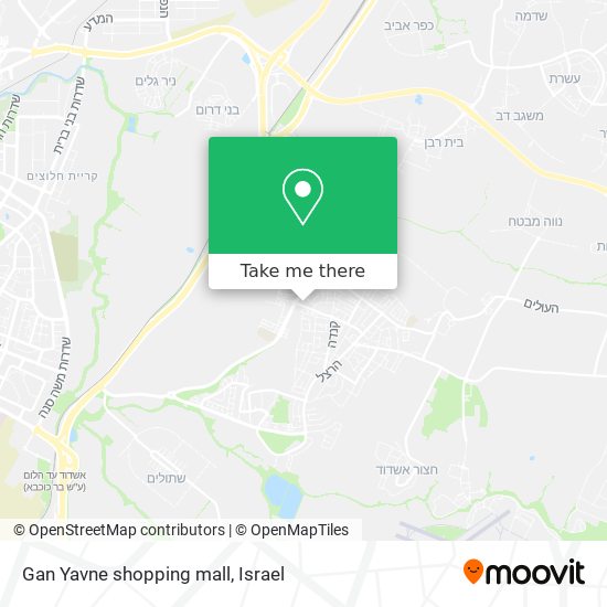 Gan Yavne shopping mall map