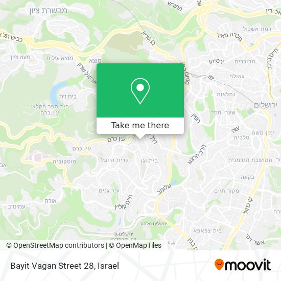 Bayit Vagan Street 28 map