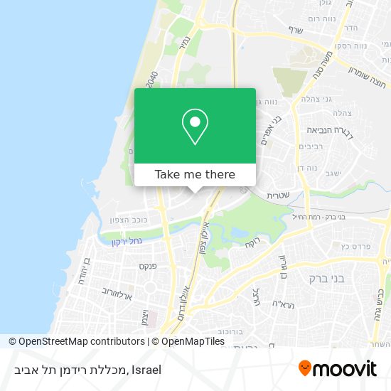 Карта מכללת רידמן תל אביב