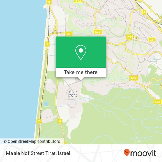 Ma'ale Nof Street Tirat map