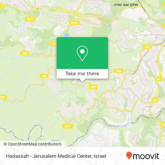 Hadassah - Jerusalem Medical Center map