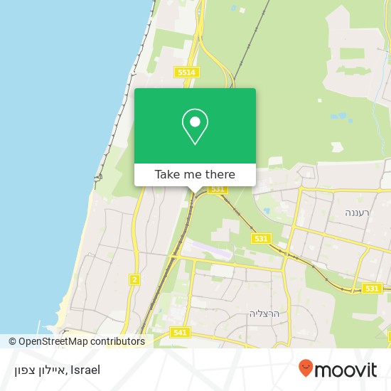 איילון צפון map