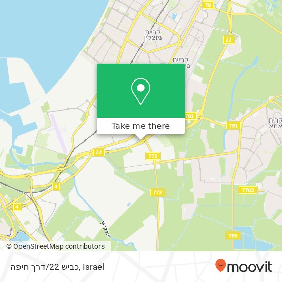 Карта כביש 22/דרך חיפה