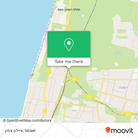 איילון צפון map