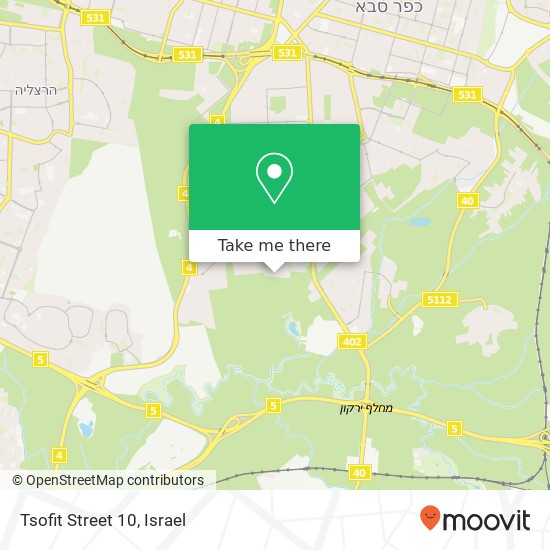Tsofit Street 10 map