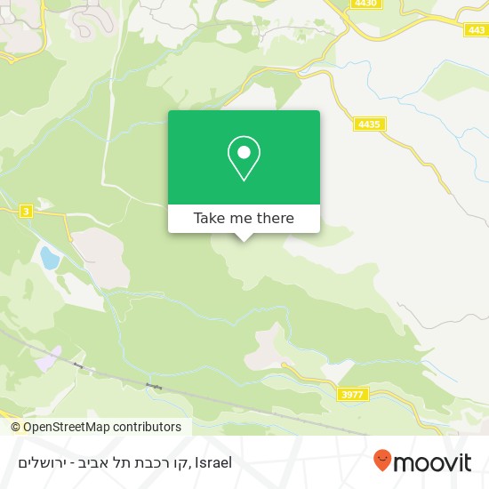 קו רכבת תל אביב - ירושלים map
