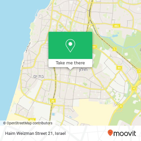 Haim Weizman Street 21 map