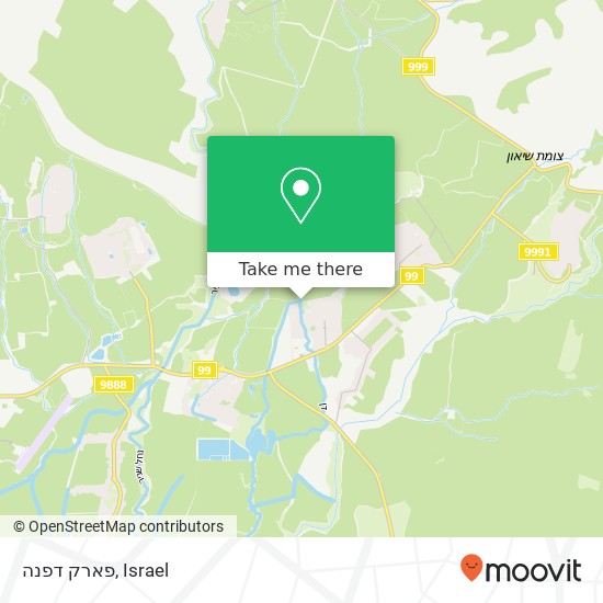 פארק דפנה map