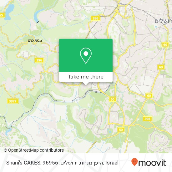 Карта Shani's CAKES, היען מנחת, ירושלים, 96956