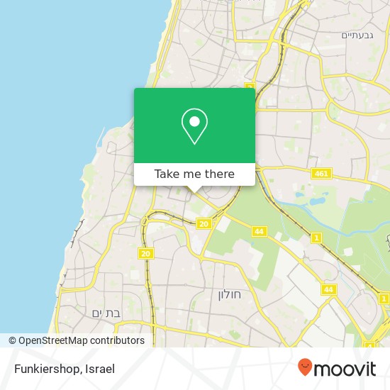 Карта Funkiershop, דרך בן צבי 84 אזור תעסוקה-צומת חולון, תל אביב-יפו, 68104