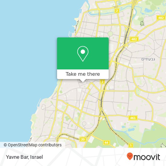 Карта Yavne Bar, יבנה 31 לב תל אביב, תל אביב-יפו, 67132