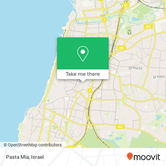 Карта Pasta Mia, וילסון 10 לב תל אביב, תל אביב-יפו, 67132