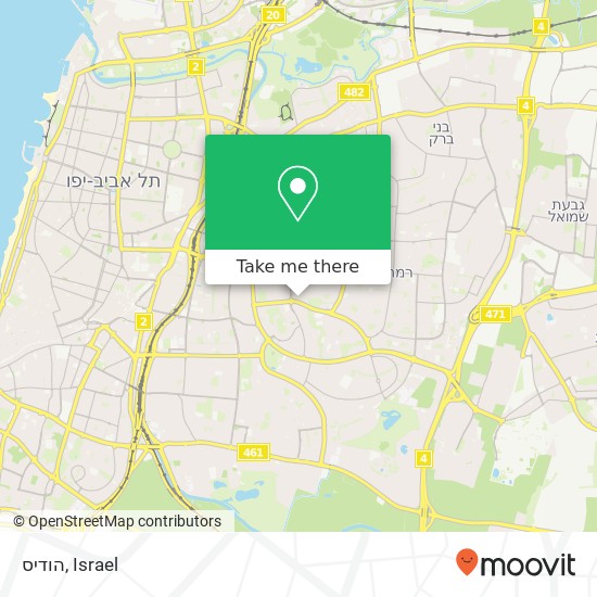 הודיס, גבעתיים, 53000 map