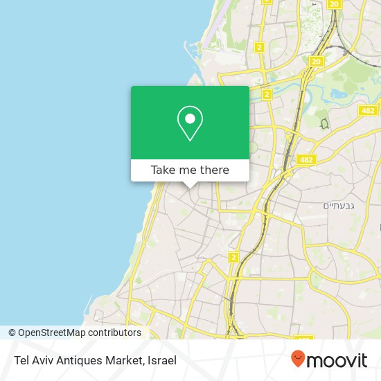 Tel Aviv Antiques Market, כיכר דיזנגוף הצפון הישן-האזור הדרומי, תל אביב-יפו, 60000 map