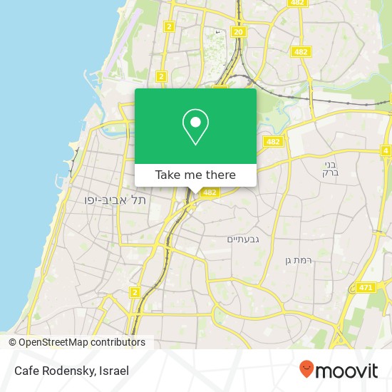 Cafe Rodensky, הבורסה, רמת גן, 52000 map