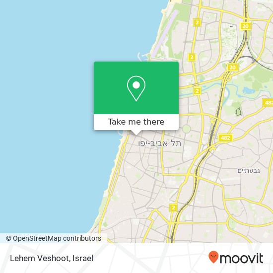 Карта Lehem Veshoot, שדרות בן גוריון הצפון הישן-האזור הדרומי, תל אביב-יפו, 60000