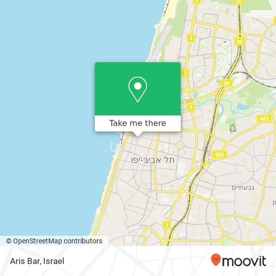 Карта Aris Bar, מאיר דיזנגוף הצפון הישן-האזור הצפוני, תל אביב-יפו, 63115