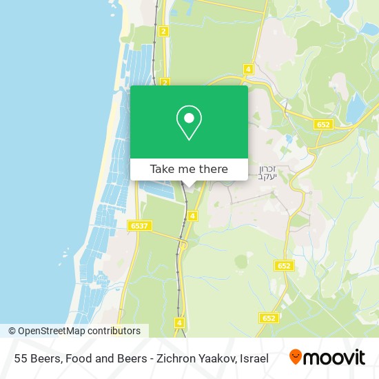 Карта 55 Beers, Food and Beers - Zichron Yaakov