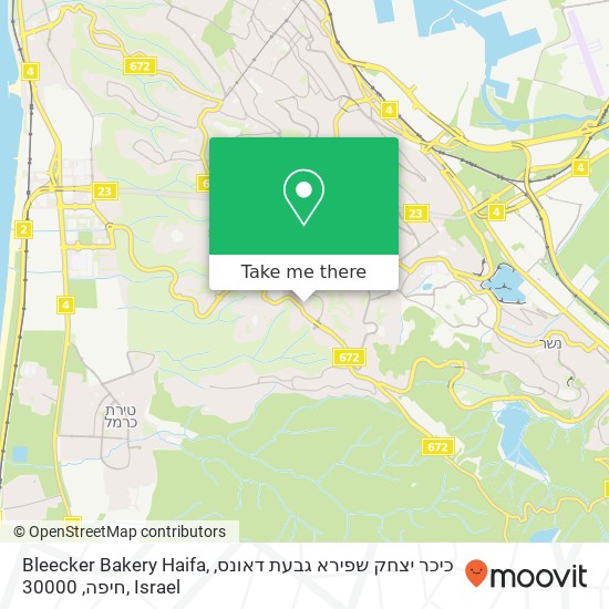 Карта Bleecker Bakery Haifa, כיכר יצחק שפירא גבעת דאונס, חיפה, 30000