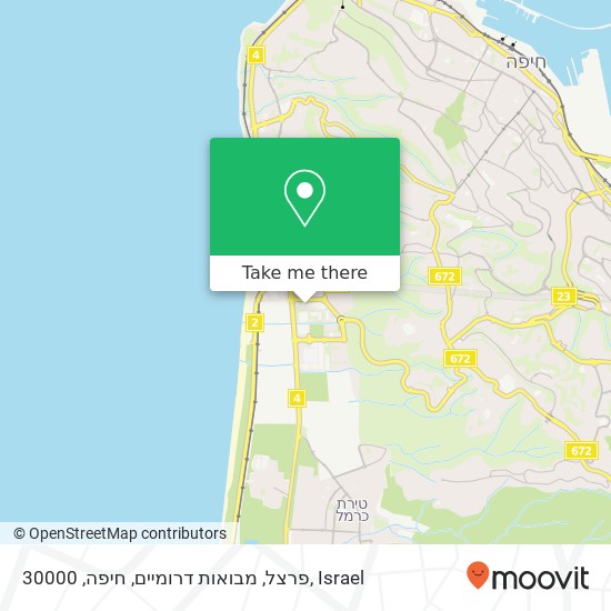 פרצל, מבואות דרומיים, חיפה, 30000 map