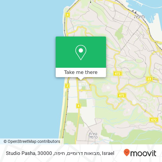 Studio Pasha, מבואות דרומיים, חיפה, 30000 map
