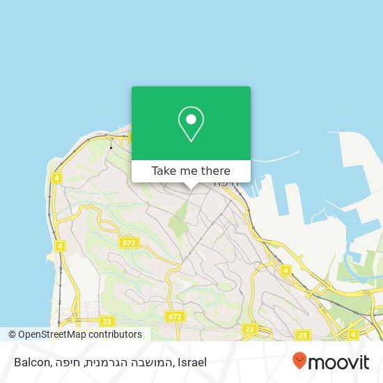 Balcon, המושבה הגרמנית, חיפה map